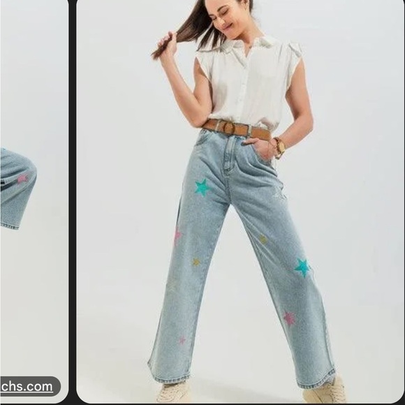 Q2 Jeans with Star Print XS - Picture 2 of 14